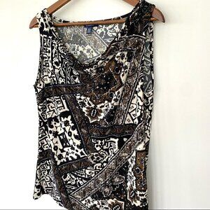 Chaps tank top with cowl neckline in a stretchy jersey knit fabric